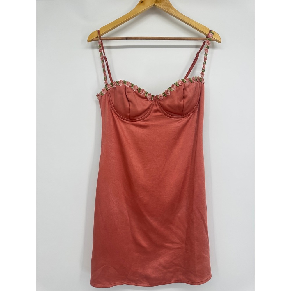 Princess Polly Kenzie Dress Women 8 Floral Satin Mini Babydoll Cottage Party - Picture 2 of 12